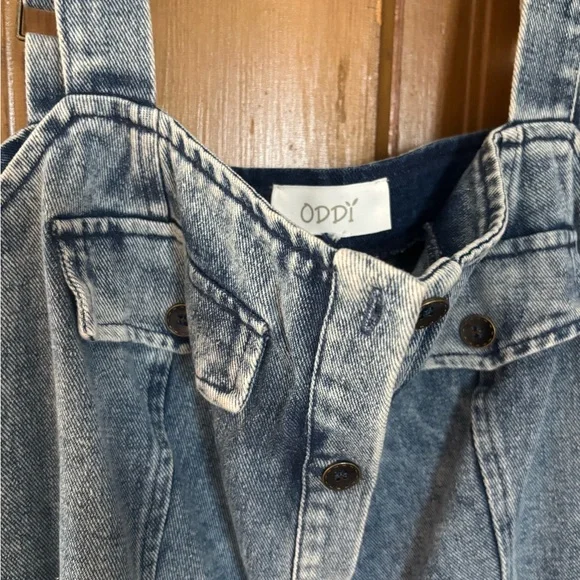 ODDY Denim and Leopard Print Maxi Dress - Picture 2 of 4